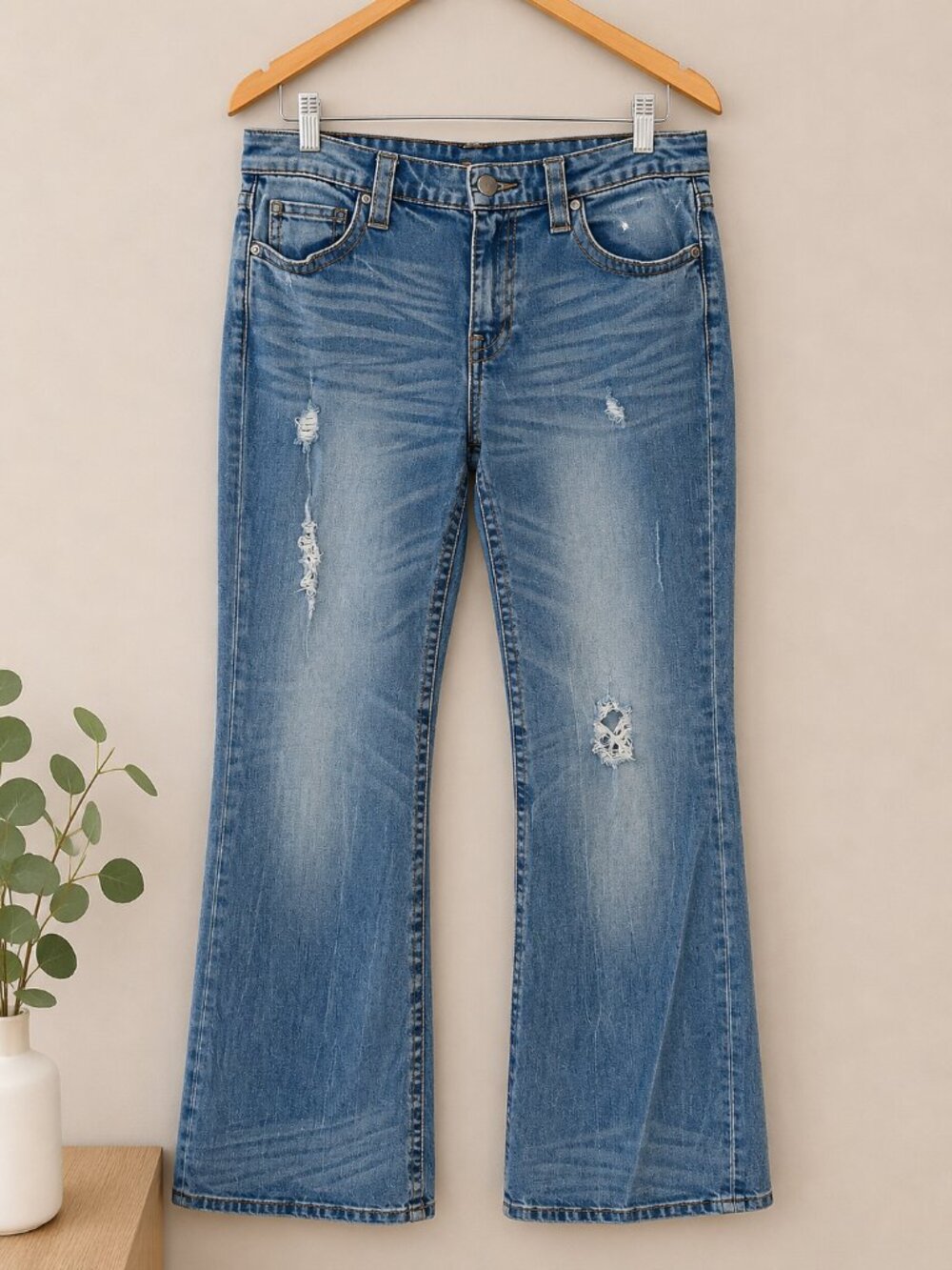 Victoria’s Secret VS Jeans Size 14 Low Rise Bootcut Distressed Y2K Denim